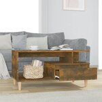 vidaXL Table basse Chêne fumé 90x49x45 cm Bois d'ingénierie