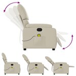 vidaXL Fauteuil inclinable de massage Crème Similicuir