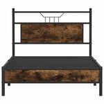 vidaXL Cadre de lit sans matelas chêne fumé 100x200 cm bois ingénierie