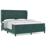 vidaXL Lit à ressorts avec matelas Vert foncé 180 x 200 cm Velours