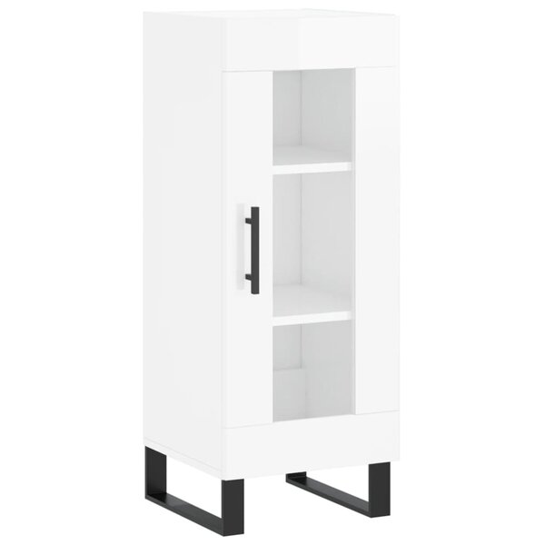 vidaXL Buffet Blanc brillant 34 5x34x90 cm Bois d'ingénierie