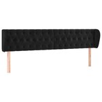 vidaXL Tête de lit avec oreilles Noir 183x23x78/88 cm Velours
