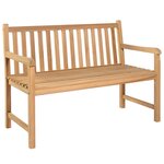 vidaXL Banc de jardin avec coussin blanc crème 120 cm Bois de teck