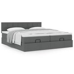 VidaXL Cadre de lit ottoman avec matelas gris foncé 200x200cm tissu