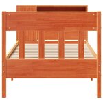 vidaXL Lit bibliothèque sans matelas cire marron 90x200 cm pin massif