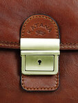 Serviette cartable homme Premium en cuir - KATANA - 3 soufflets - 41 cm - 31013-Marron