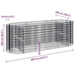 vidaXL Lit surélevé à gabion Fer galvanisé 300x100x100 cm