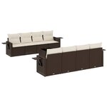 vidaXL Salon de jardin avec coussins 9 Pièces marron résine tressée