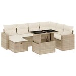 vidaXL Salon de jardin avec coussins 8 Pièces beige résine tressée
