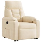 vidaXL Fauteuil inclinable beige tissu microfibre