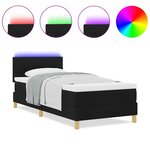 vidaXL Lit à ressorts avec matelas Noir 80 x 200 cm tissu