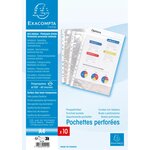 Sachet 10 poch.perf. PP lisse 6/100° A4 EXACOMPTA