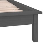 vidaXL Cadre de lit à LED sans matelas gris 90x200 cm bois massif
