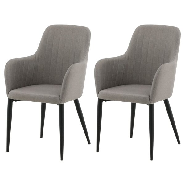 Venture Home Chaises à manger lot de 2 Comfort polyester noir et gris