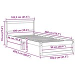 vidaXL Cadre de lit Marron 100 x 200 cm Bois de pin massif