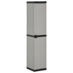 vidaXL Armoire de rangement de jardin 3 étagères Gris/noir 34x40x168cm