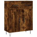 vidaXL Buffet haut Chêne fumé 69 5x34x180 cm Bois d'ingénierie