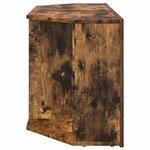 vidaXL Meuble TV LED d'Angle Montage mural Chêne fumé 105 x 40 x 50 cm