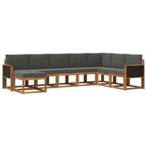 vidaXL Ensemble de canapés d'extérieur 8 Pièces Naturel et Anthracite