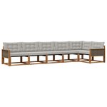 vidaXL Ensemble de canapés d'extérieur 6 pc Naturel et gris clair