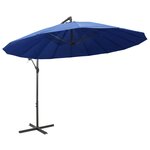 vidaXL Parasol suspendu Bleu 3 m Mât en aluminium