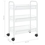 vidaXL Chariot de cuisine à 3 niveaux Blanc 46x26x64 cm Fer
