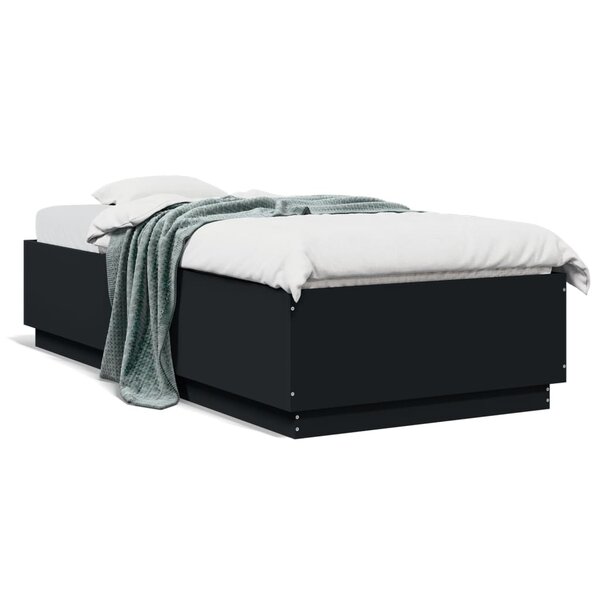 vidaXL Cadre de lit sans matelas noir 90x200 cm