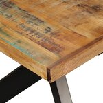 vidaXL Table à manger Bois récupération massif et croix en acier 180cm