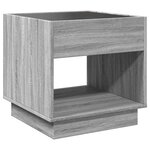 vidaXL Table de chevet avec LED infini sonoma gris 50x50x50 cm