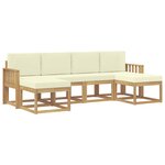 vidaXL Ensemble de canapés d'extérieur 6 pc Blanc et crème Polyester