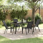 vidaXL Ensemble de salle à manger pour jardin 5 Pièces Noir