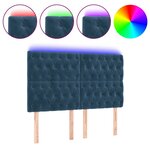 vidaXL Tête de lit à LED Bleu foncé 144x7x118/128 cm Velours