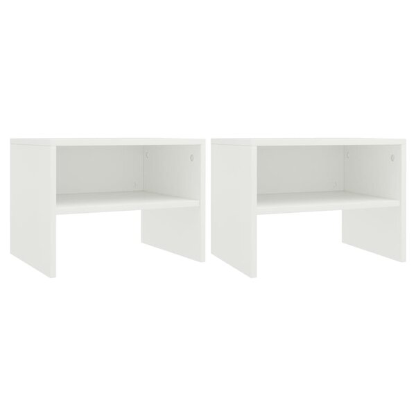 vidaXL Tables de chevet 2 Pièces Blanc 40x30x30 cm Bois d'ingénierie