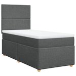 vidaXL Sommier à lattes de lit et matelas Gris foncé 90x190 cm Tissu
