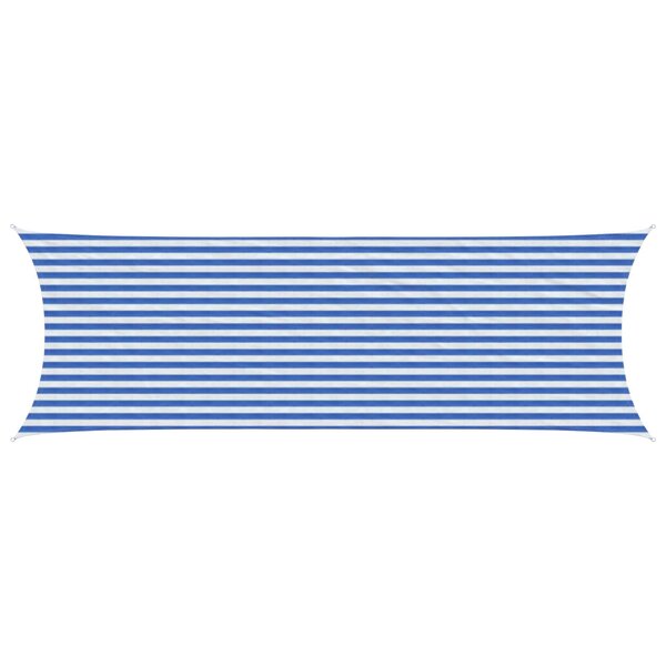 vidaXL Voile d'ombre Bleu et Blanc 2 x 6 m HDPE