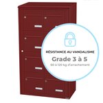 Bloc collectif Leabox  2x4  grade 3  simple face  Extérieur  fixation murale  Rouge brun RAL 3011 finition brillante