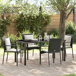 vidaXL Ensemble de salle à manger pour jardin 5 Pièces Noir Poly rotin