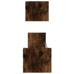 vidaXL Étagères murales avec barres 2 Pièces chêne fumé 80x16x14 cm