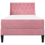 vidaXL Cadre de lit avec matelas Rose 100 x 200 cm Velours