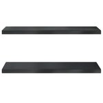 vidaXL Étagères murales 2 Pièces 75x30x3 cm noir acier inoxydable