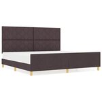vidaXL Cadre de lit avec tête de lit Marron foncé 200 x 200 cm tissu