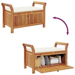 vidaXL Banc de rangement de jardin avec coussin 91 cm Bois d'acacia