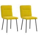 vidaXL Chaises à manger lot de 2 Jaune Velours