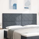 vidaXL Tête de lit Montage mural Géométrique Gris foncé 200 cm Velours