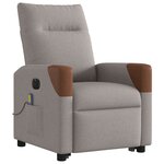 vidaXL Fauteuil inclinable de massage électrique Taupe Tissu