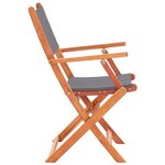 vidaXL Chaises pliables de jardin lot de 6 gris eucalyptus textilène