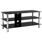 vidaXL Meuble TV Noir 90 x 40 x 40 cm Verre trempé