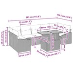 vidaXL Ensemble de jardin de 8 pièces avec coussins en poly rattan gris et en acacia