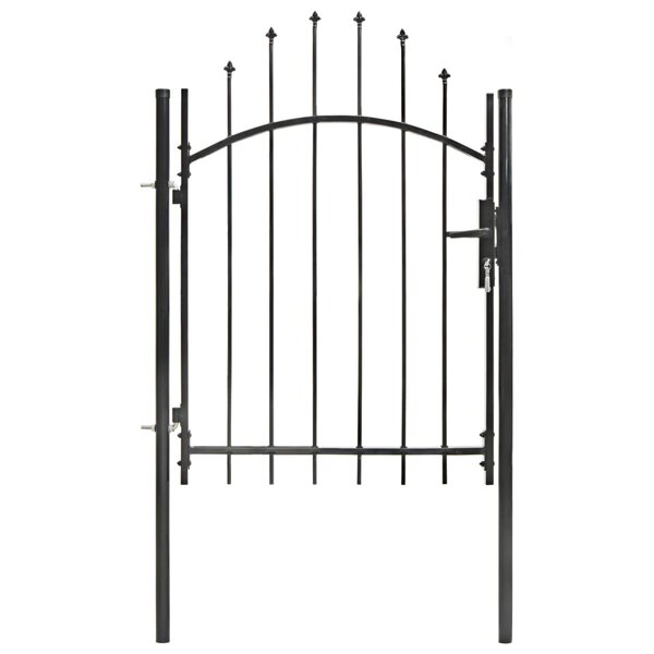 vidaXL Portail de jardin Acier 1 x 1 75 m Noir