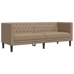 vidaXL Ensemble de canapé Chesterfield 2 Pièces cappuccino similicuir
